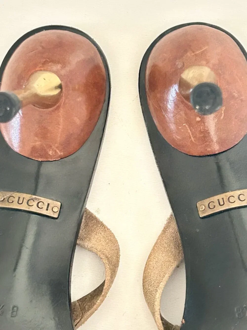 Gucci by Tom Ford Strappy Leather Sandals with Ring Detail